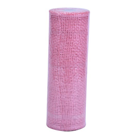 slide 1 of 3, 10" X 19ft. Pink Poly Burlap Mesh By Celebrate It, 10 in x 19 ft
