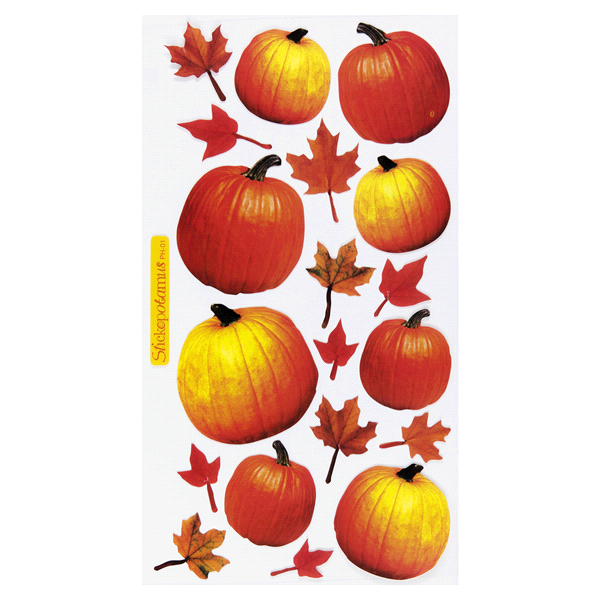 slide 1 of 1, Sticko Stickers Autumn Pumpkins, 19 ct