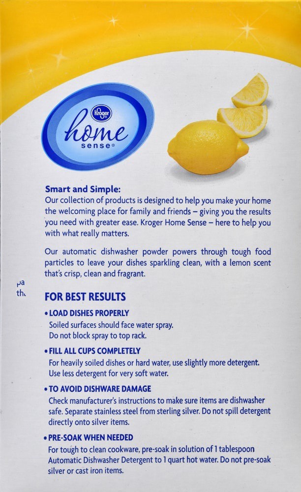 slide 3 of 4, Kroger Home Sense Lemon Automatic Dishwasher Detergent, 75 oz