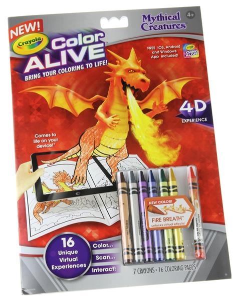 slide 1 of 1, Crayola Color Alive Mythical Creatures Coloring Pack, 1 ct