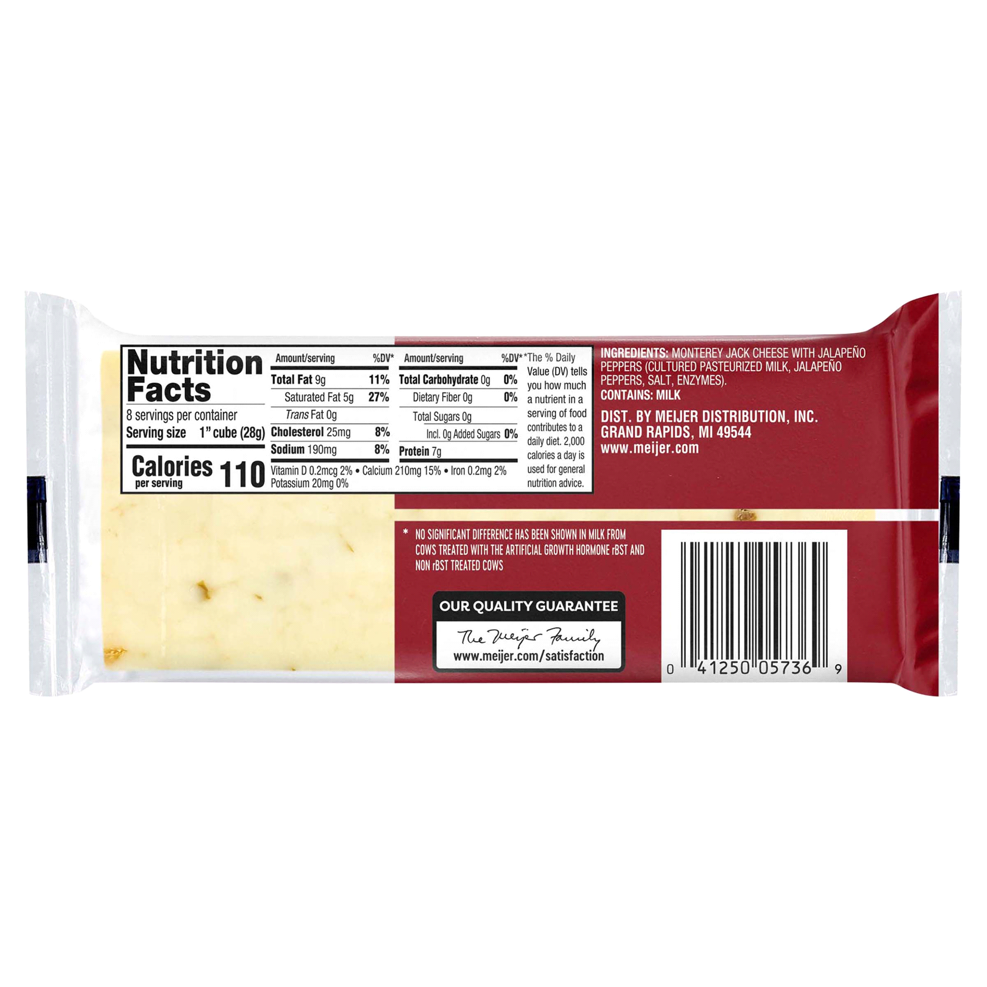 slide 4 of 5, Meijer Chunk Monterey Pepper Jack Cheese, 8 oz