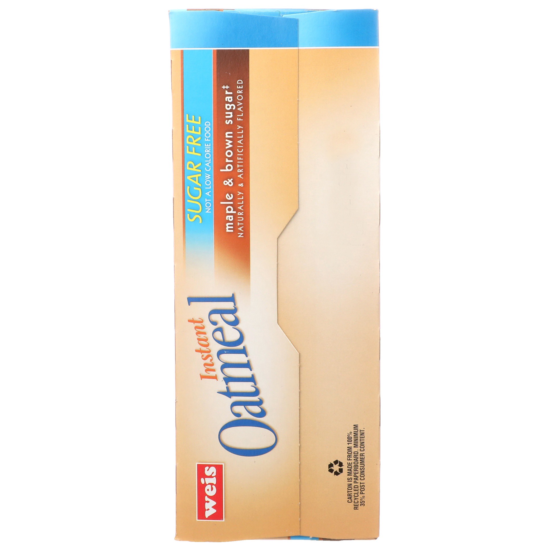 slide 2 of 6, Weis Quality Sugar Free Maple Brown Sugar Instant Oatmeal, 8 oz