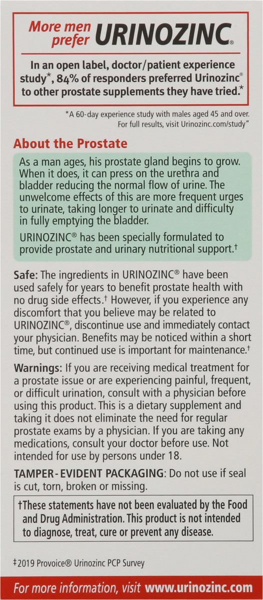 slide 8 of 9, Urinozinc Prostate Formula, 60 ct