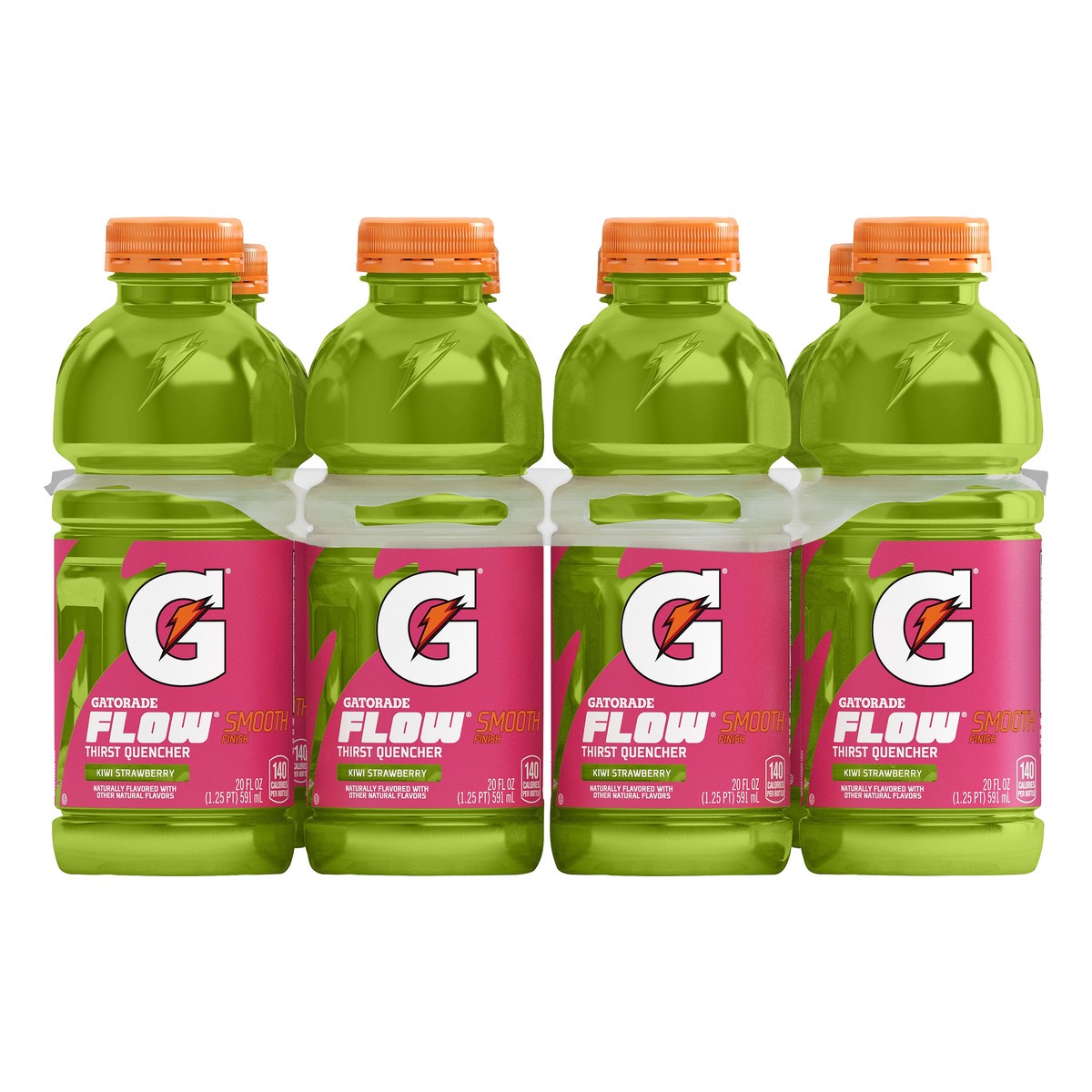 slide 1 of 2, G Flow 8 Pack Kiwi Strawberry Thirst Quencher 20 oz, 20 oz