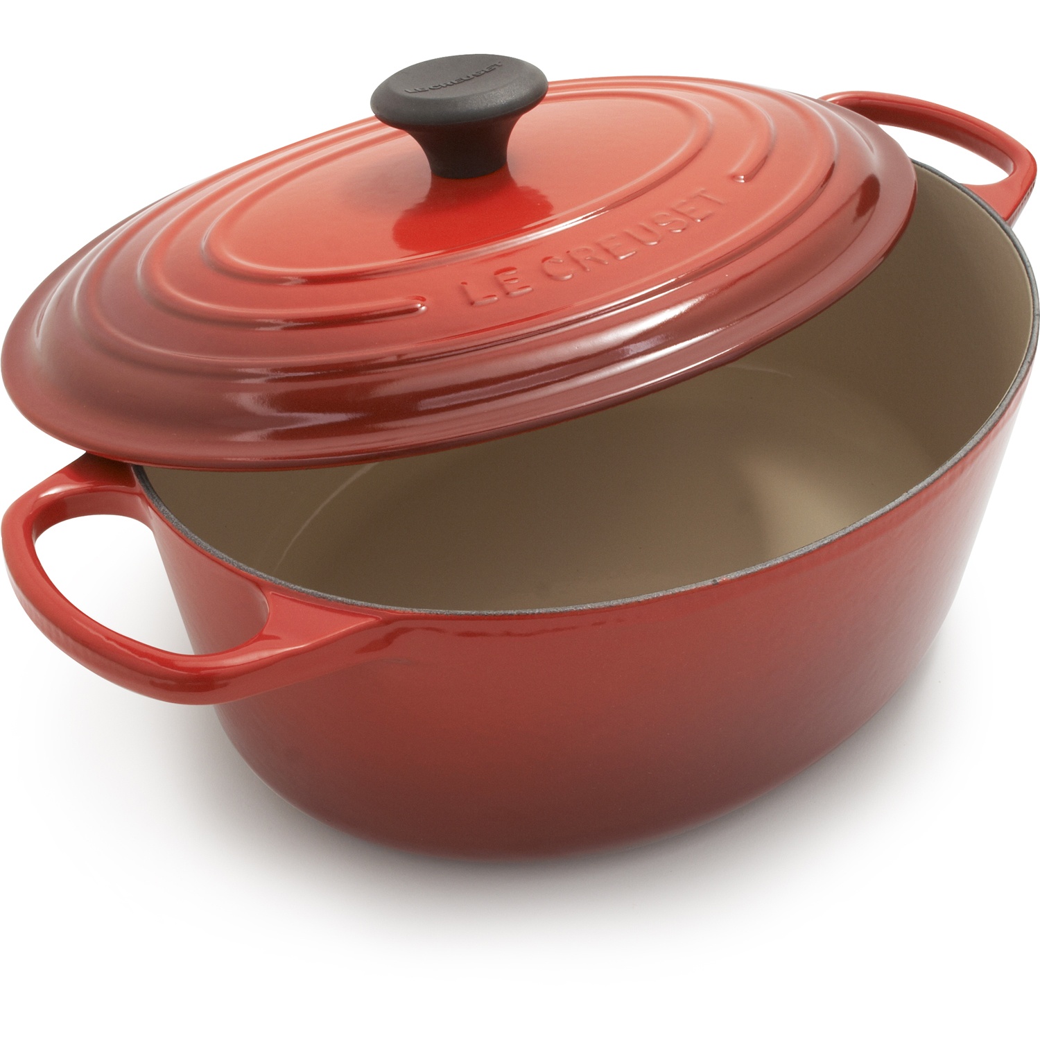 slide 1 of 1, Le Creuset Signature Cherry Oval Dutch Oven, Cerise, 6.75 qt