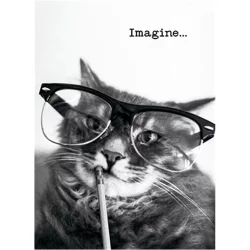 Avanti Card Graduation Thinking Cat