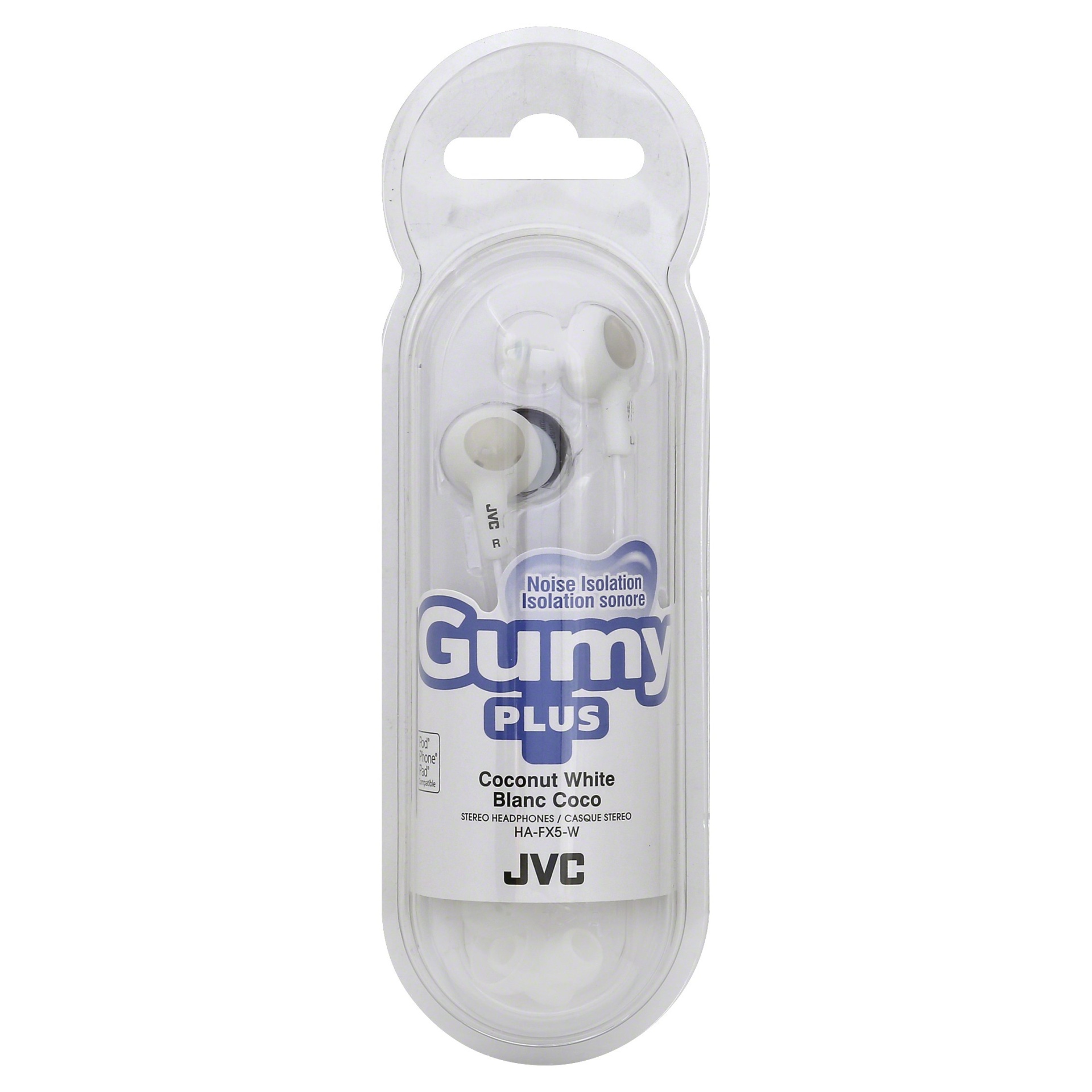slide 1 of 1, JVC Gummy Plus In Ear Earbuds - Coconut White, 1 ct