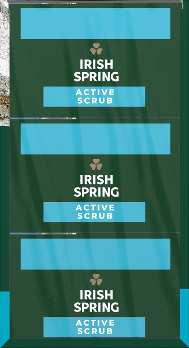 slide 5 of 7, Irish Spring Active Scrub Deodorant Bar Soap for Men, 3.7 Oz., 3 Pk., 11.2 oz