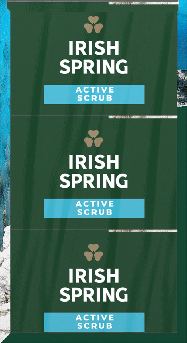 slide 6 of 7, Irish Spring Active Scrub Deodorant Bar Soap for Men, 3.7 Oz., 3 Pk., 11.2 oz