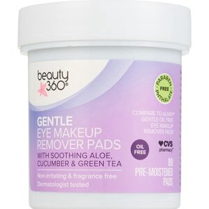 slide 1 of 1, Beauty 360 Oil-Free Gentle Eye Makeup Remover Pads, 80Ct, 1 ct