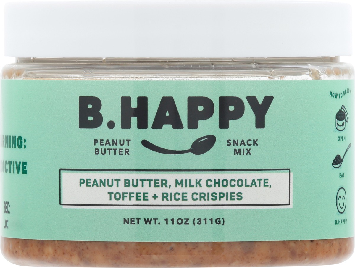 slide 1 of 9, B. Happy Peanut Butter, Milk Chocolate, Toffee + Rice Crispies Snack Mix 11 oz, 11 oz