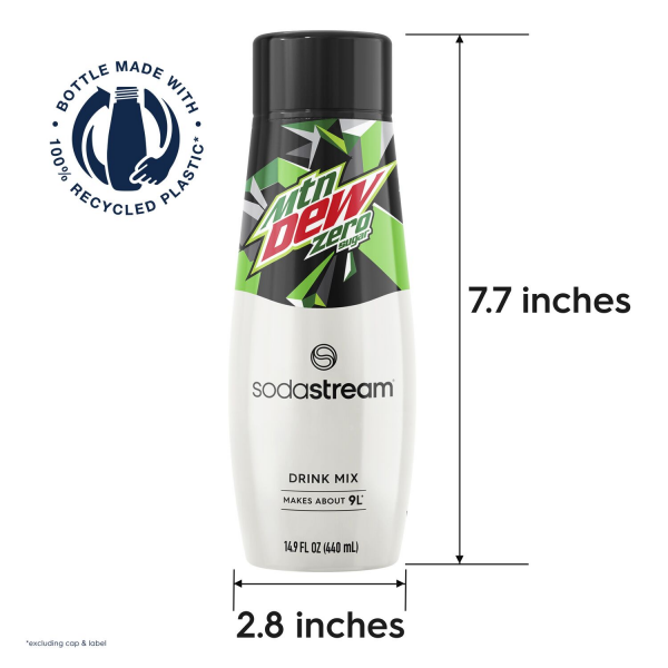 slide 12 of 17, SodaStream Zero Sugar Mtn Dew Drink Mix 14.9 fl oz, 14.90 fl oz