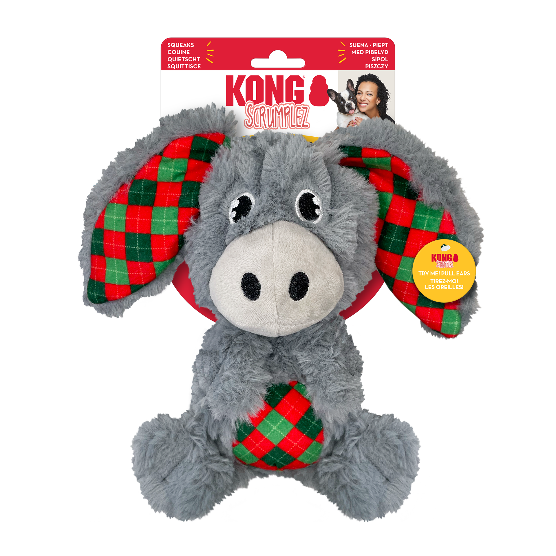 slide 2 of 3, KONG Holiday Scrumplez Donkey Md, 1 ct