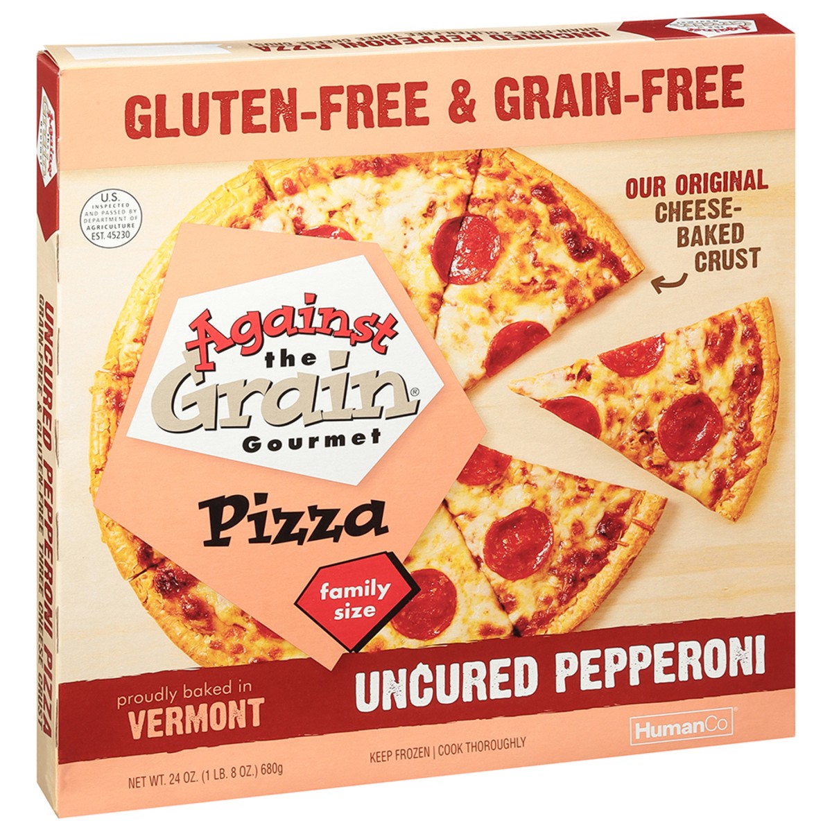 slide 2 of 9, Against The Grain Gluten Free Pizza Pepperoni, 24 oz