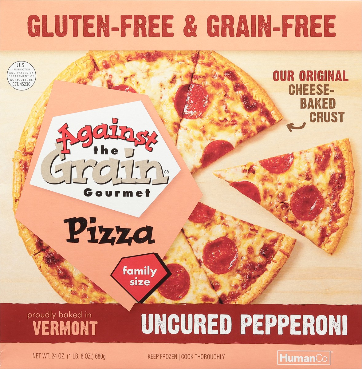 slide 6 of 9, Against The Grain Gluten Free Pizza Pepperoni, 24 oz