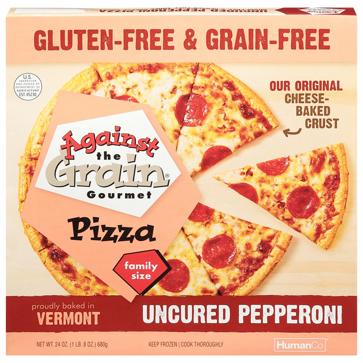 slide 1 of 9, Against The Grain Gluten Free Pizza Pepperoni, 24 oz