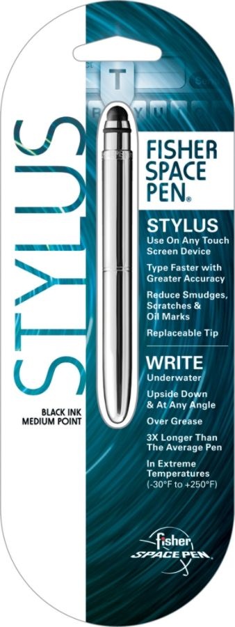 slide 6 of 6, Fisher Bullet Touch Stylus And Space Pen Combo, Bold Point, 1.0 Mm, Chrome Barrel, Black Ink, 1 ct