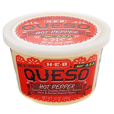 slide 1 of 1, H-E-B Hot Pepper Queso, 12 oz