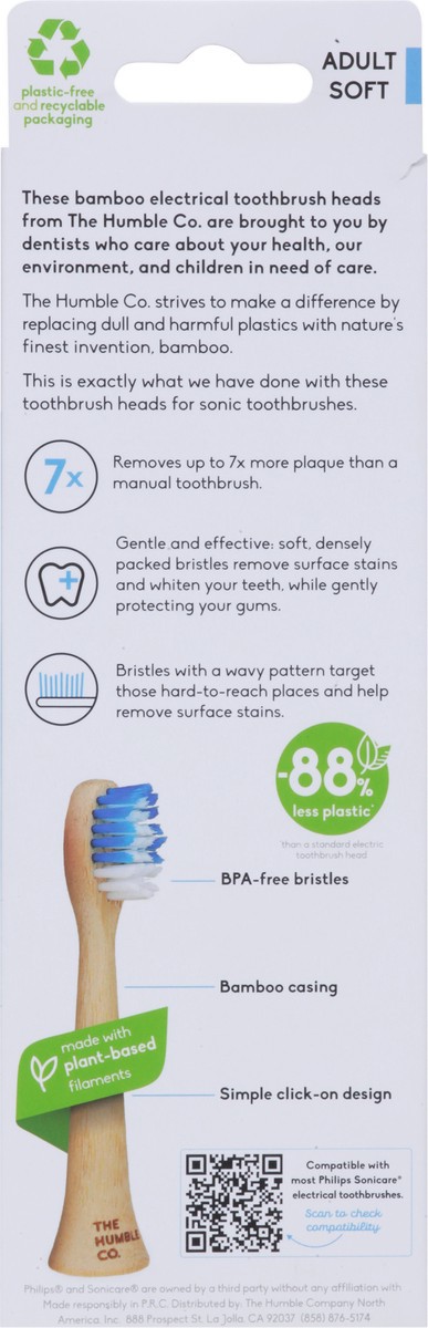 slide 10 of 12, The Humble Co. 3 Pack Soft Adult Bamboo Electric Toothbrush Heads 3 ea, 3 ct