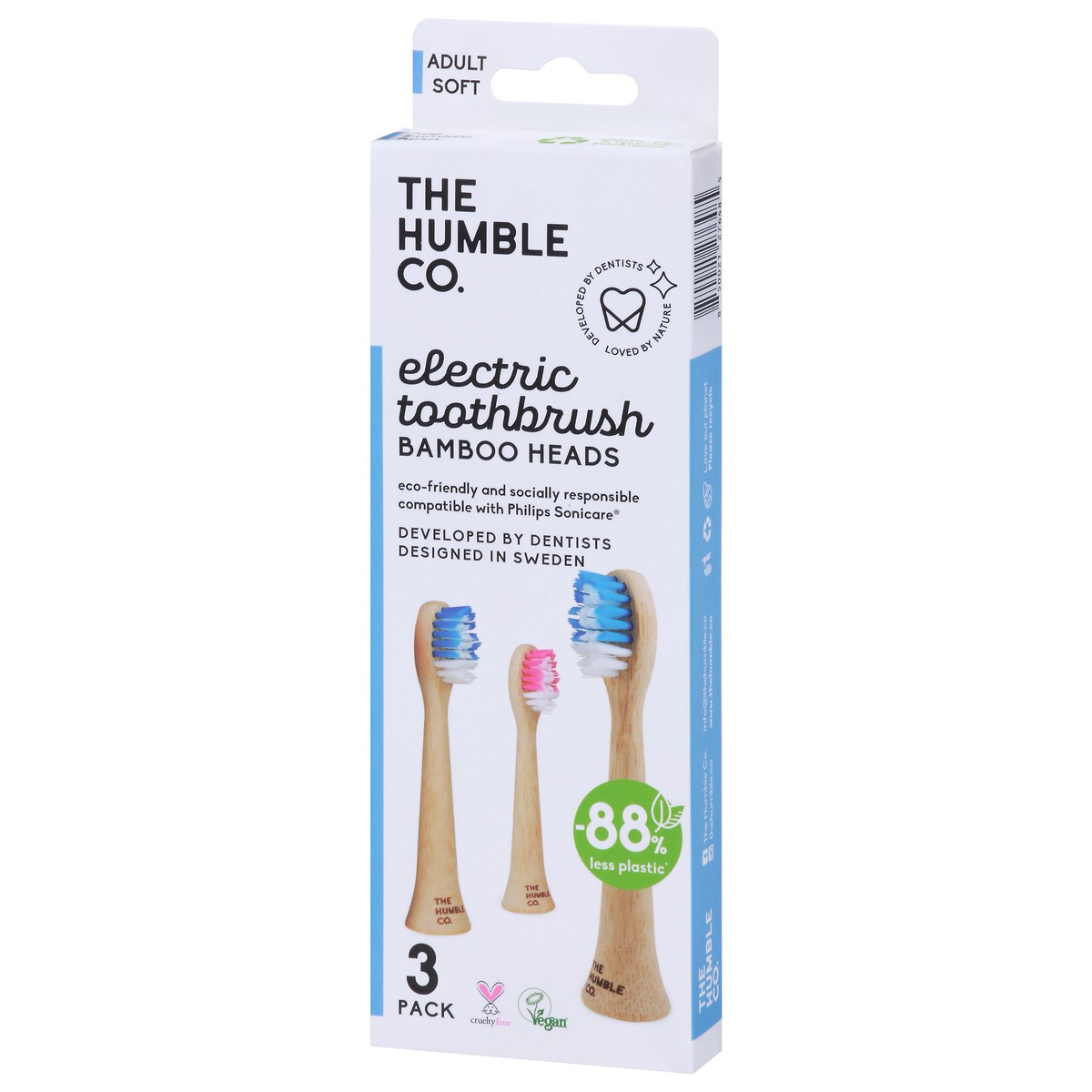 slide 12 of 12, The Humble Co. 3 Pack Soft Adult Bamboo Electric Toothbrush Heads 3 ea, 3 ct
