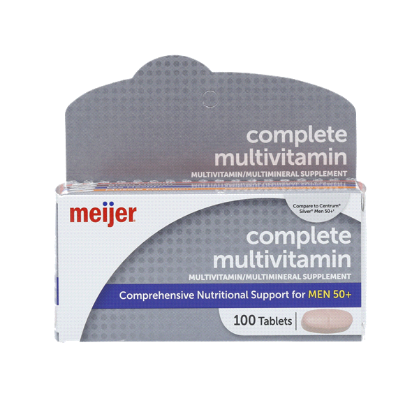 slide 1 of 1, Meijer Complete Multivitamin For Men 50+, 100 ct