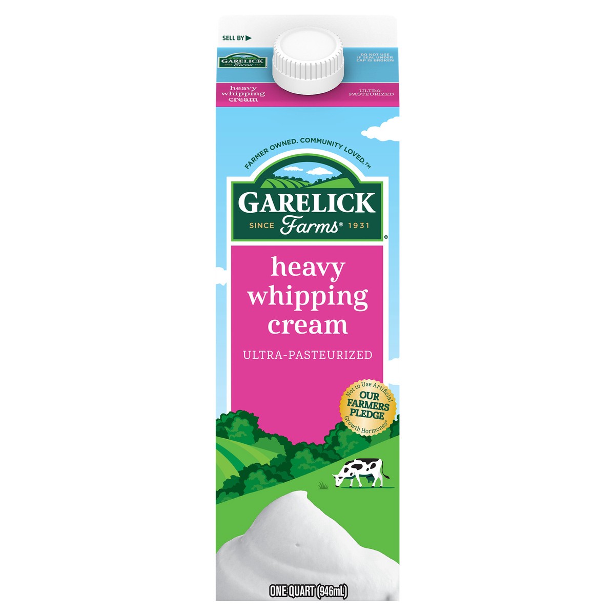 slide 1 of 4, Garelick Farms Garelick Heavy Whipping Cream Ultra Pasteurized Qt, 1 qt