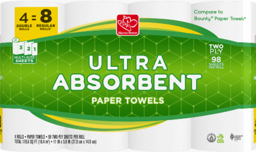 slide 1 of 1, Ultra Absorbent Paper Towels, 4 ct