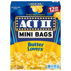 Act II Mini Bags Butter Lovers Microwave Popcorn 12 - 1.19 oz Bags