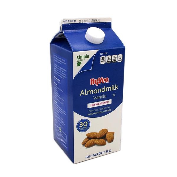 slide 1 of 1, Hy-vee Unsweetened Vanilla Almondmilk, 64 fl oz