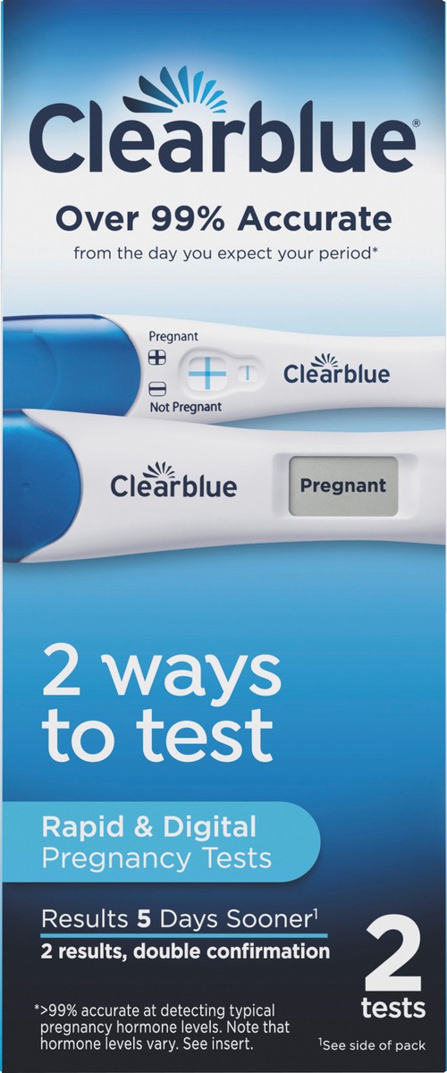 slide 3 of 5, Clearblue Combo Digital and Rapid Pregnancy Test, 2 ct