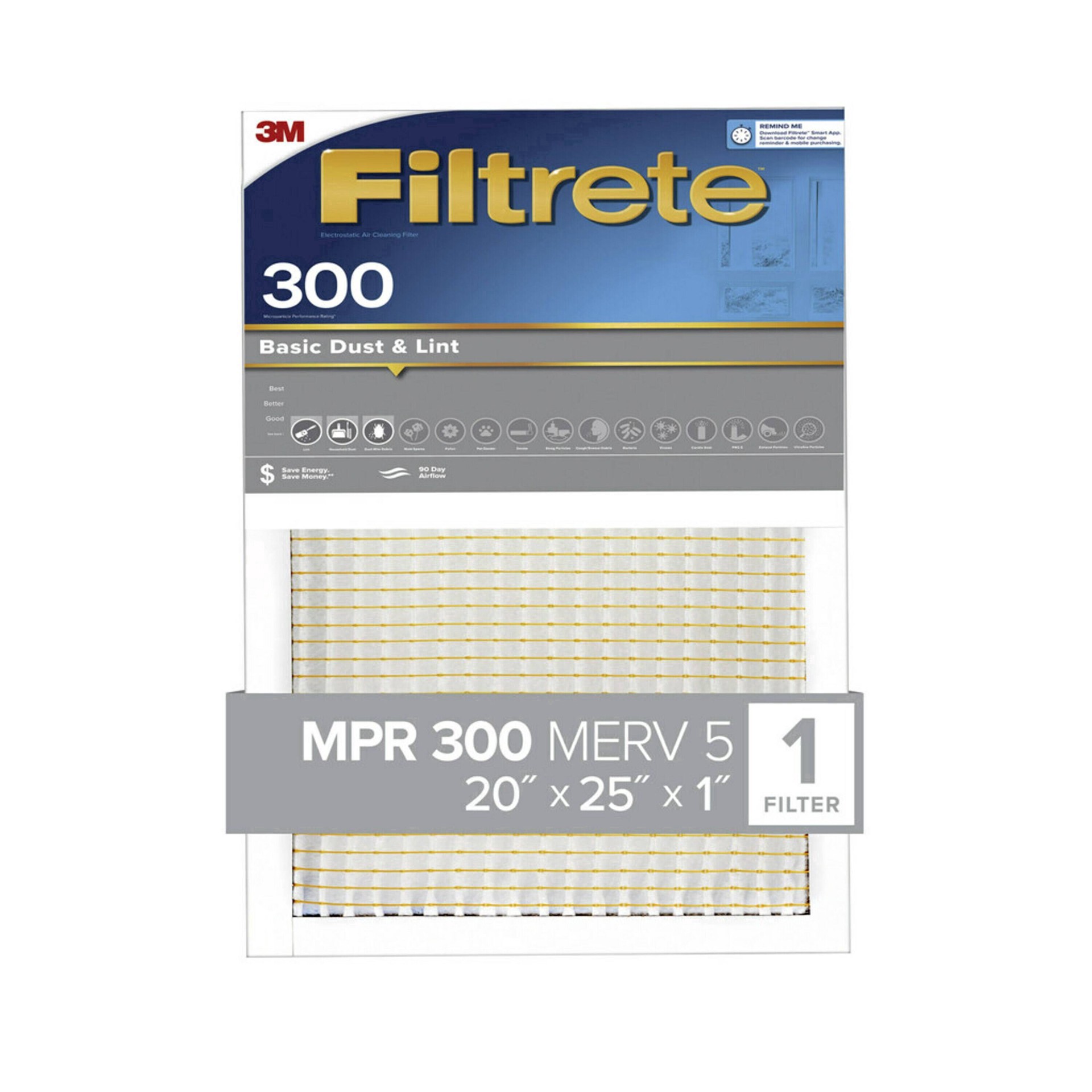 slide 9 of 23, Filtrete Dust Reduction Electrostatic Air Cleaning Filter 1 ea, 20 in x 25 in