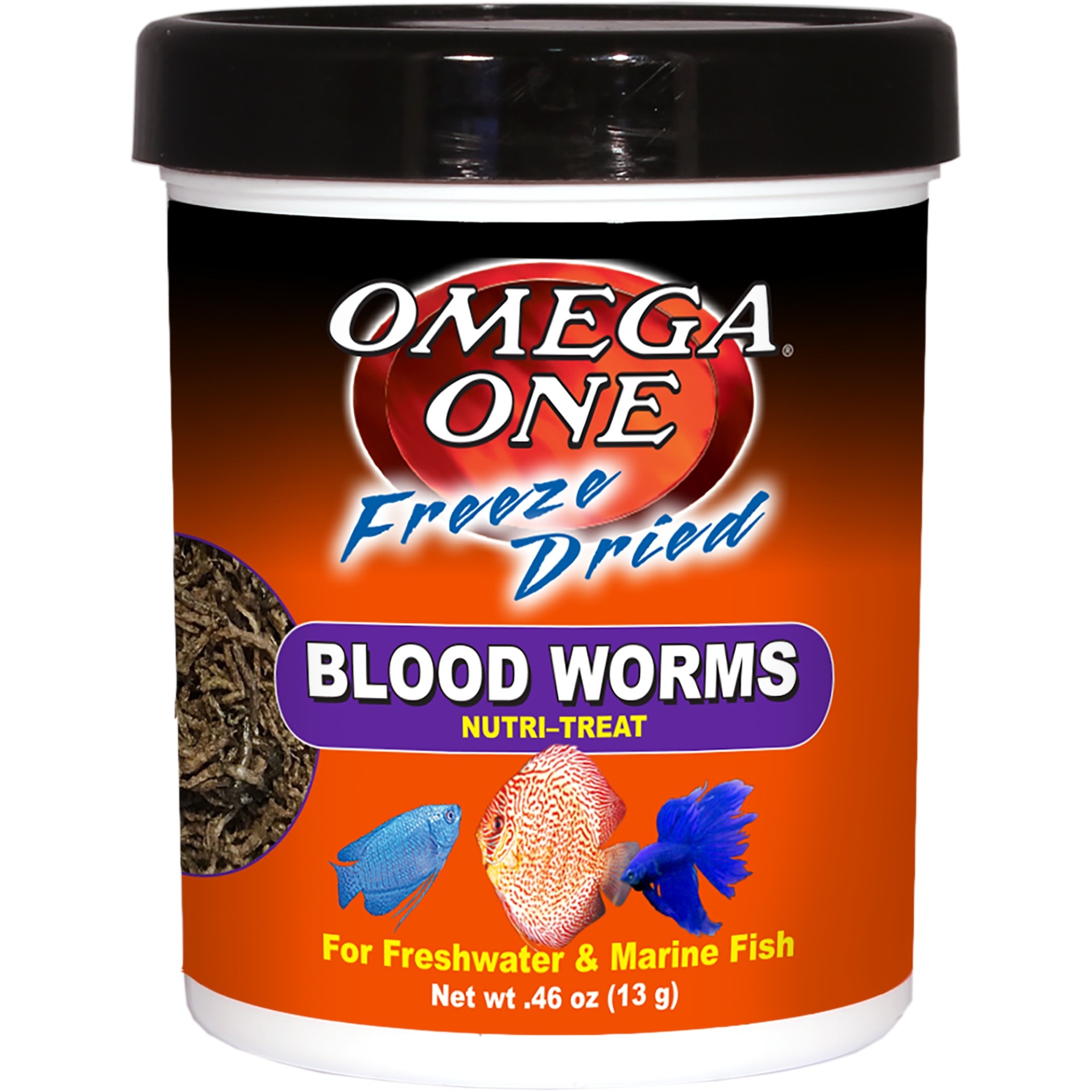 slide 1 of 1, Omega One Freeze Dried Blood Worms, 0.46 oz