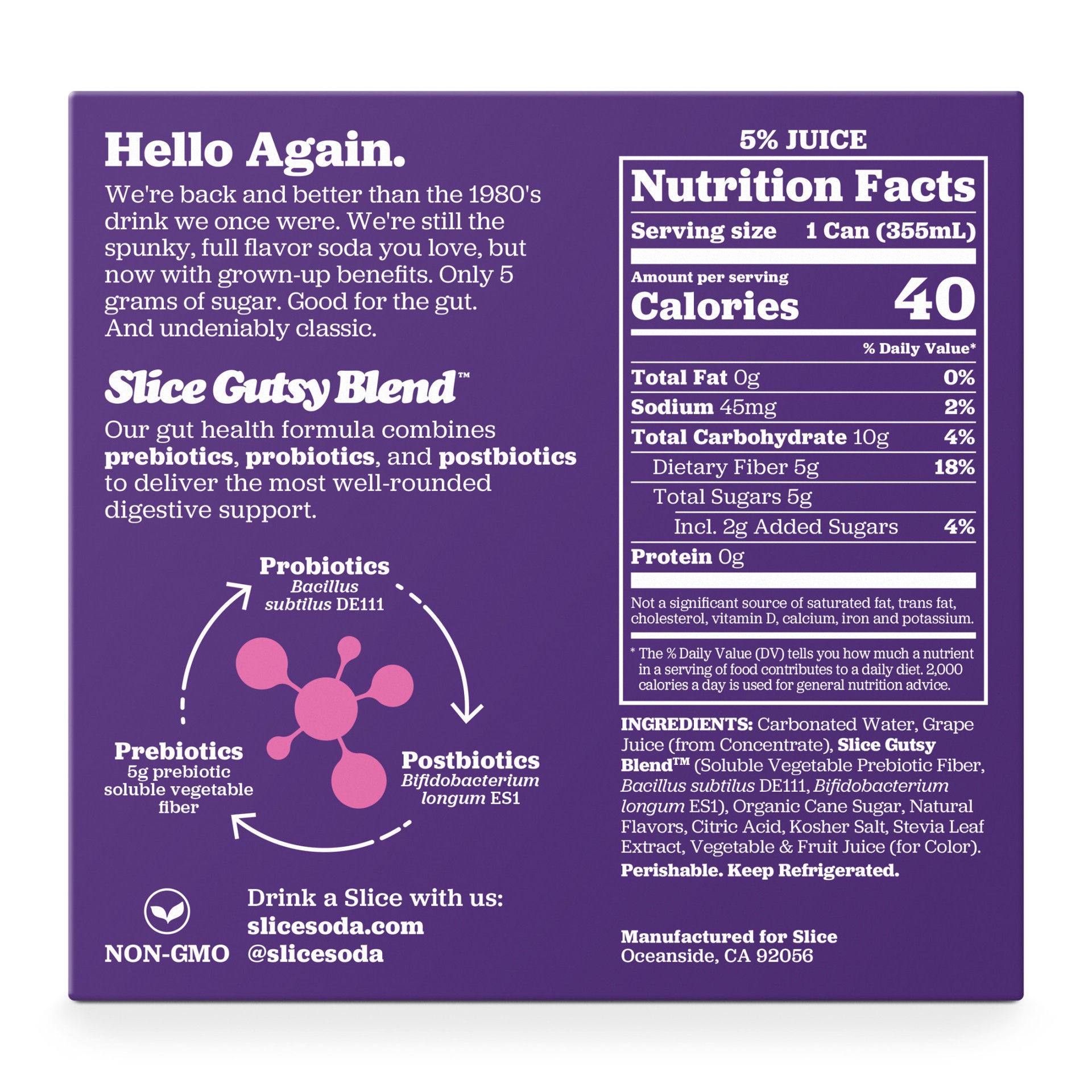 slide 3 of 8, Slice Grape Healthy Soda, 12 fl oz Cans, 4-Pack, 48 fl oz