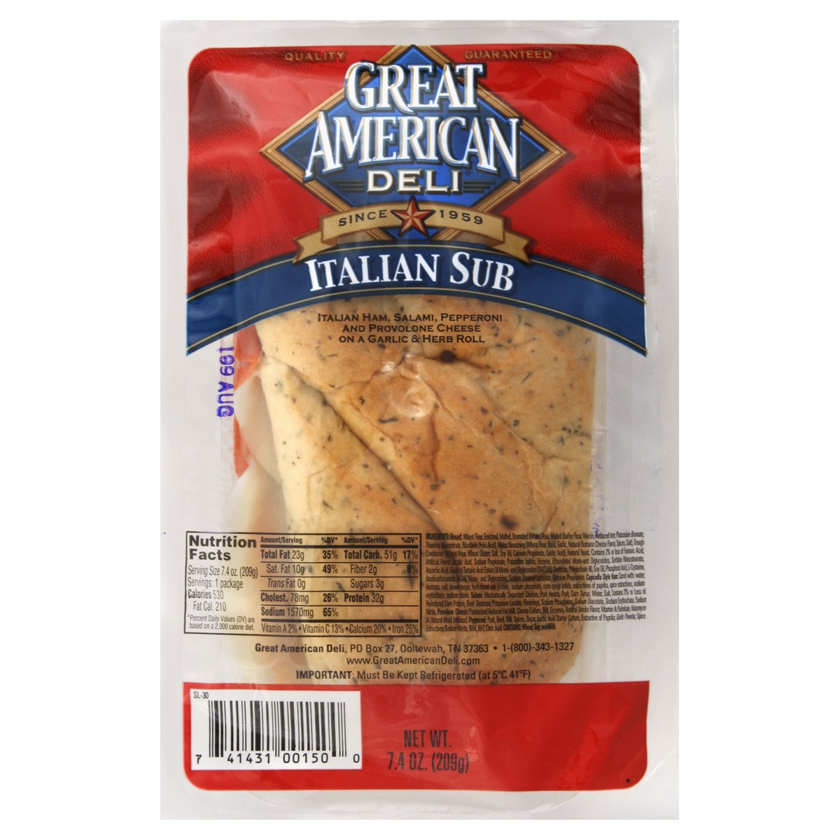 slide 2 of 5, Great American Sub 7.4 oz, 7.4 oz