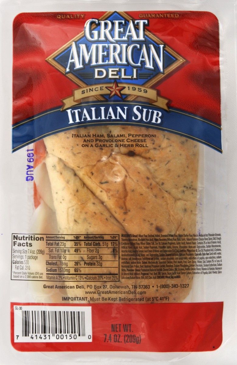slide 1 of 5, Great American Sub 7.4 oz, 7.4 oz