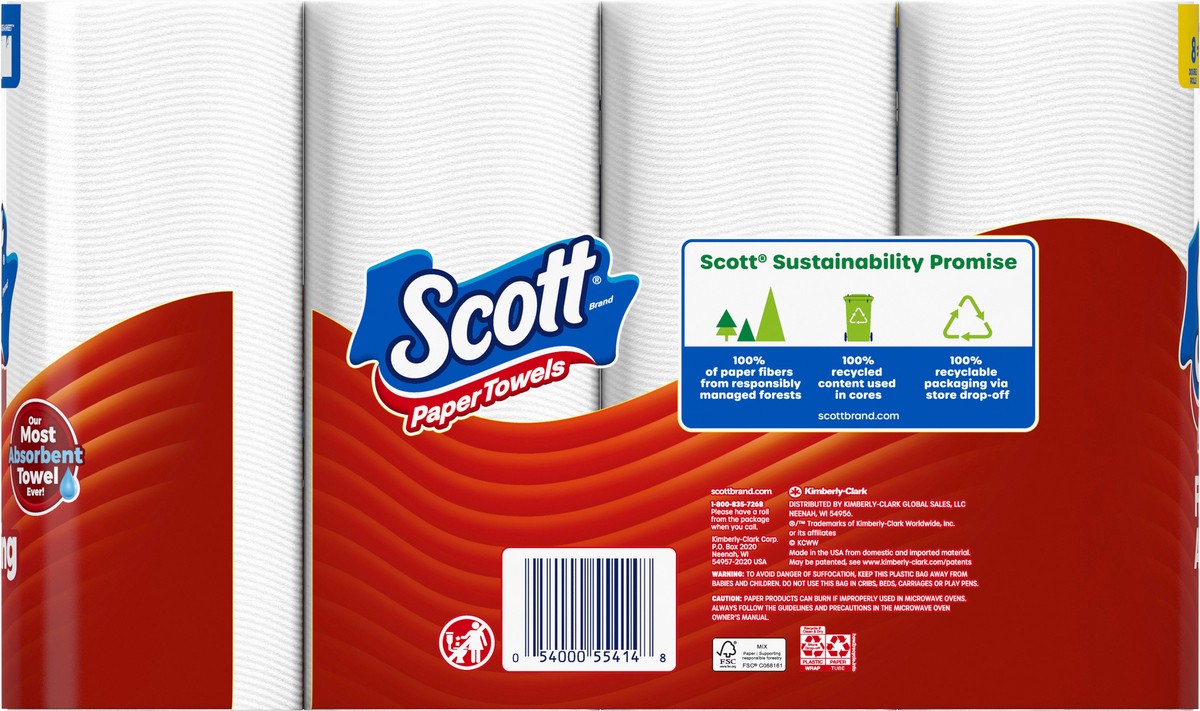 slide 7 of 11, Scott Paper Towels, Choose-A-Sheet, 8 Double Rolls = 16 Regular Rolls (100 Sheets Per Roll), 8 ct