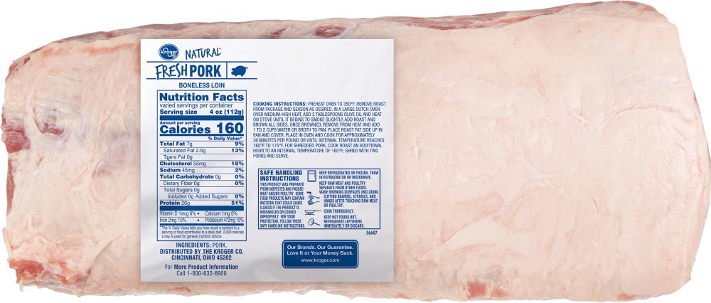 slide 2 of 2, Half Boneless Pork Loin, per lb