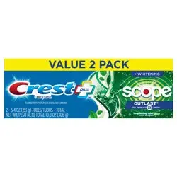 Crest Complete Plus Whitening Scope Long Lasting Mint Toothpaste Value Pack