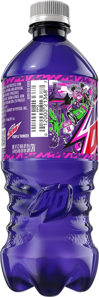 slide 3 of 6, Mountain Dew Soda, Purple Thunder, 20 fl oz