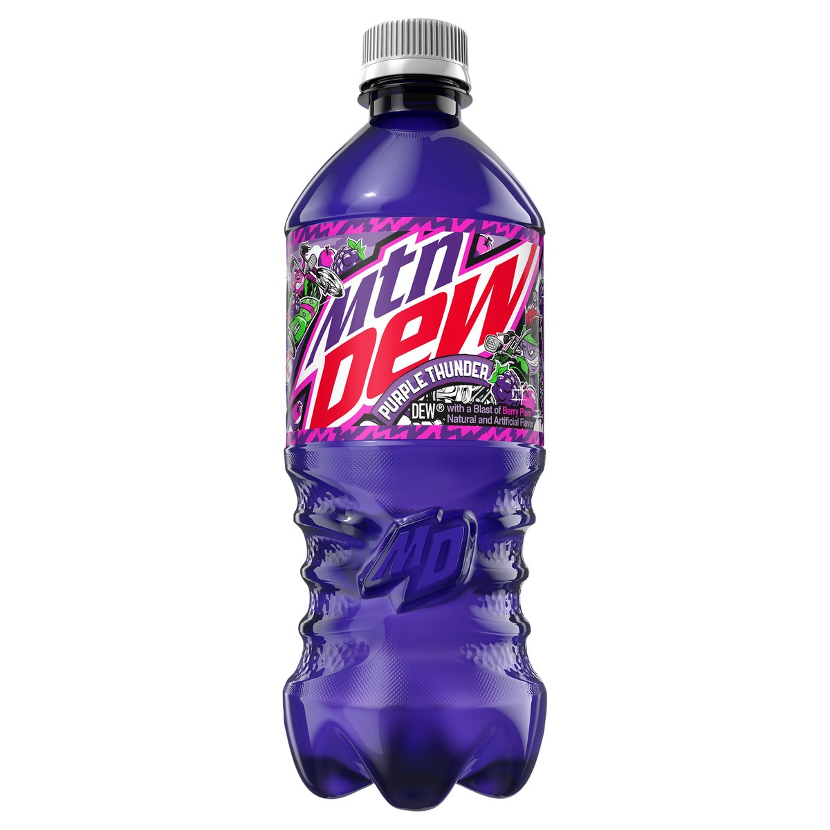 slide 1 of 6, Mountain Dew Soda, Purple Thunder, 20 fl oz