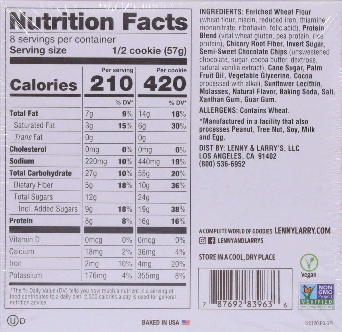 slide 8 of 9, Lenny & Larry's The Complete Cookie, Big Time Brownie, 4oz- 4ct, 4 ct