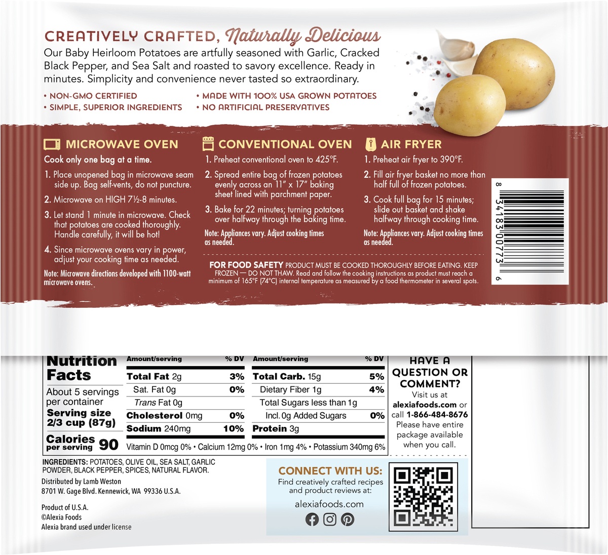 slide 5 of 6, Alexia Roasted & Ready Baby Heirloom Potatoes With Steak Seasoning, 16 oz
