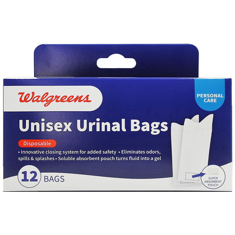 slide 1 of 5, Walgreens Disposable Urinal Bag with Absorbent Pad for Men, 12 ct