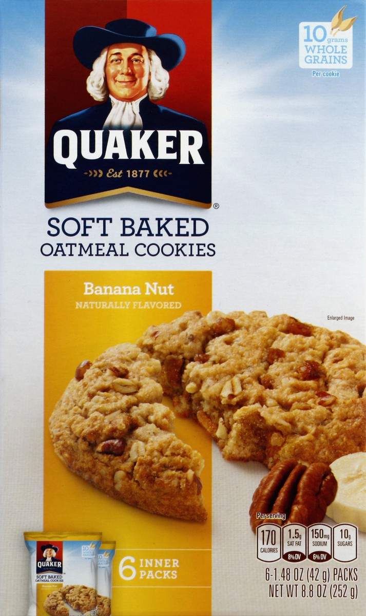 slide 4 of 5, Quaker Soft Baked Oatmeal Cookies, 8.8 oz