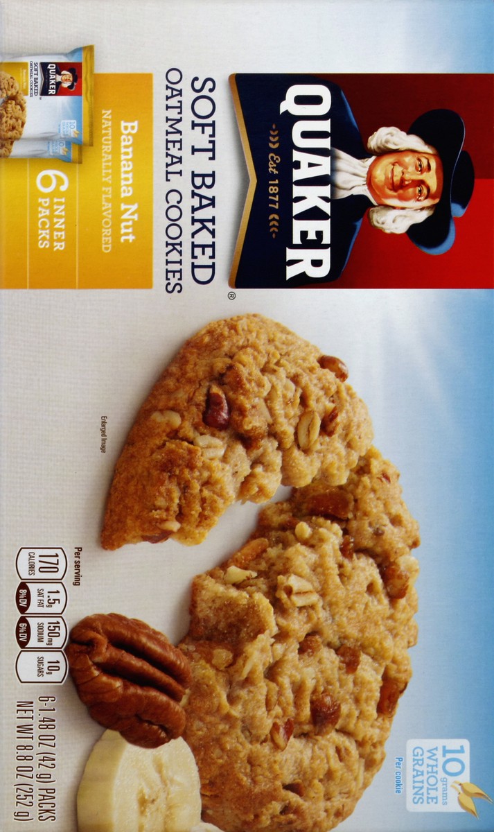slide 5 of 5, Quaker Soft Baked Oatmeal Cookies, 8.8 oz