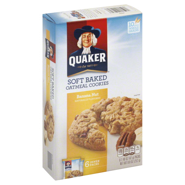 slide 1 of 5, Quaker Soft Baked Oatmeal Cookies, 8.8 oz