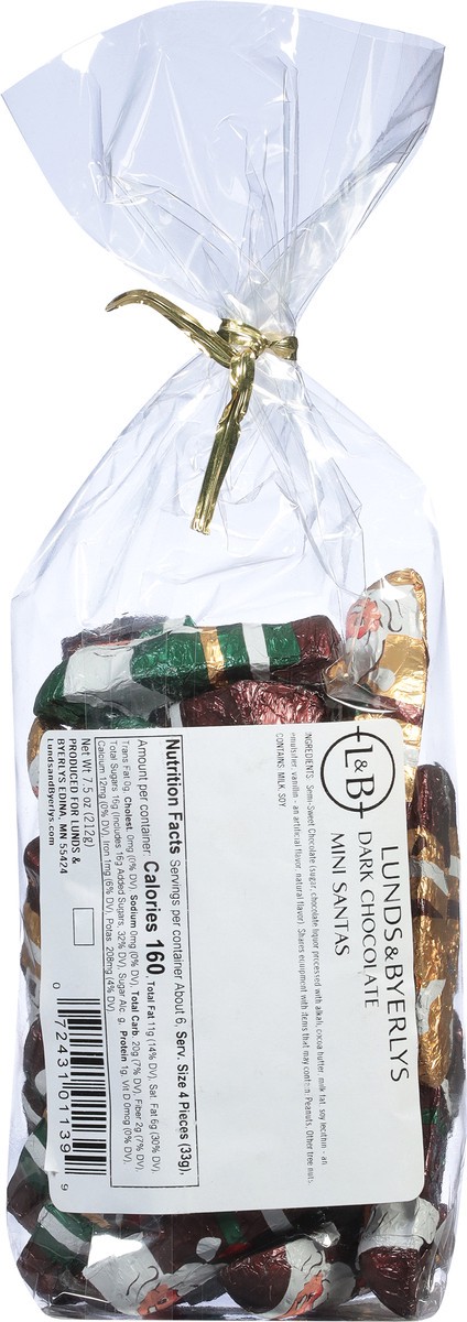 slide 9 of 14, Lunds & Byerlys Dark Chocolate Santas Mini 7.5 oz, 7.5 oz