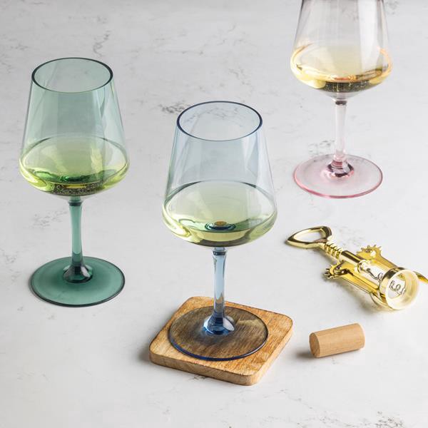 slide 1 of 1, Hy-Vee Seasons Acrylic Stemmed Wine Glass In Blue, 17oz, 1 ct