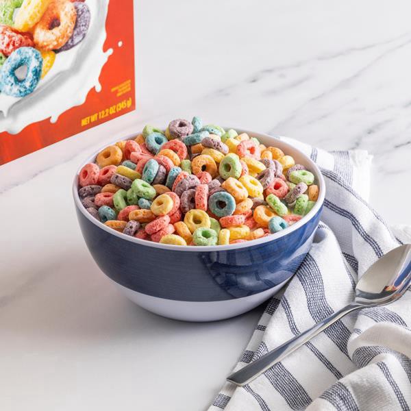 slide 1 of 1, Hy-Vee Seasons Striped Cereal Bowl In Blue, 1 ct