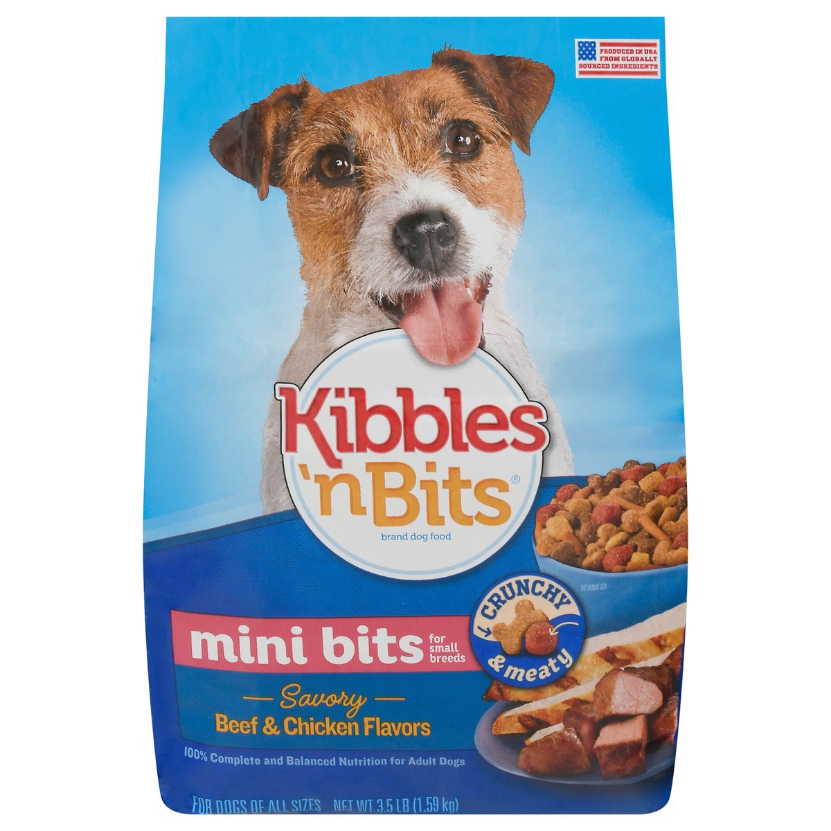 slide 1 of 16, Kibbles 'N Bits Small Breed, Mini Bits, Savory Beef and Chicken Flavor Dog Food, 3.5-Pound, 